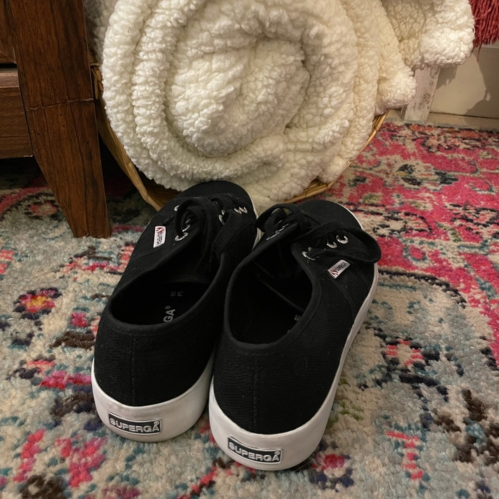 Black Canvas Superga Platforms - image 6